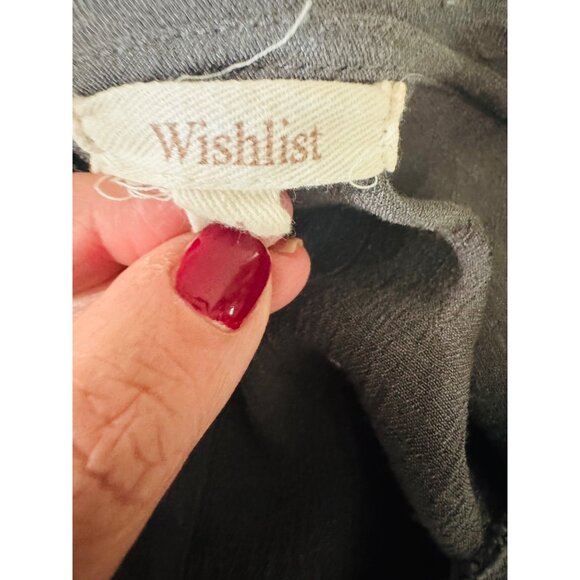 Wishlist Gray Guaze Ruffle Slv Blouse Womens M Keyhole Back Lagenlook Minimalist - Picture 8 of 9